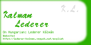 kalman lederer business card